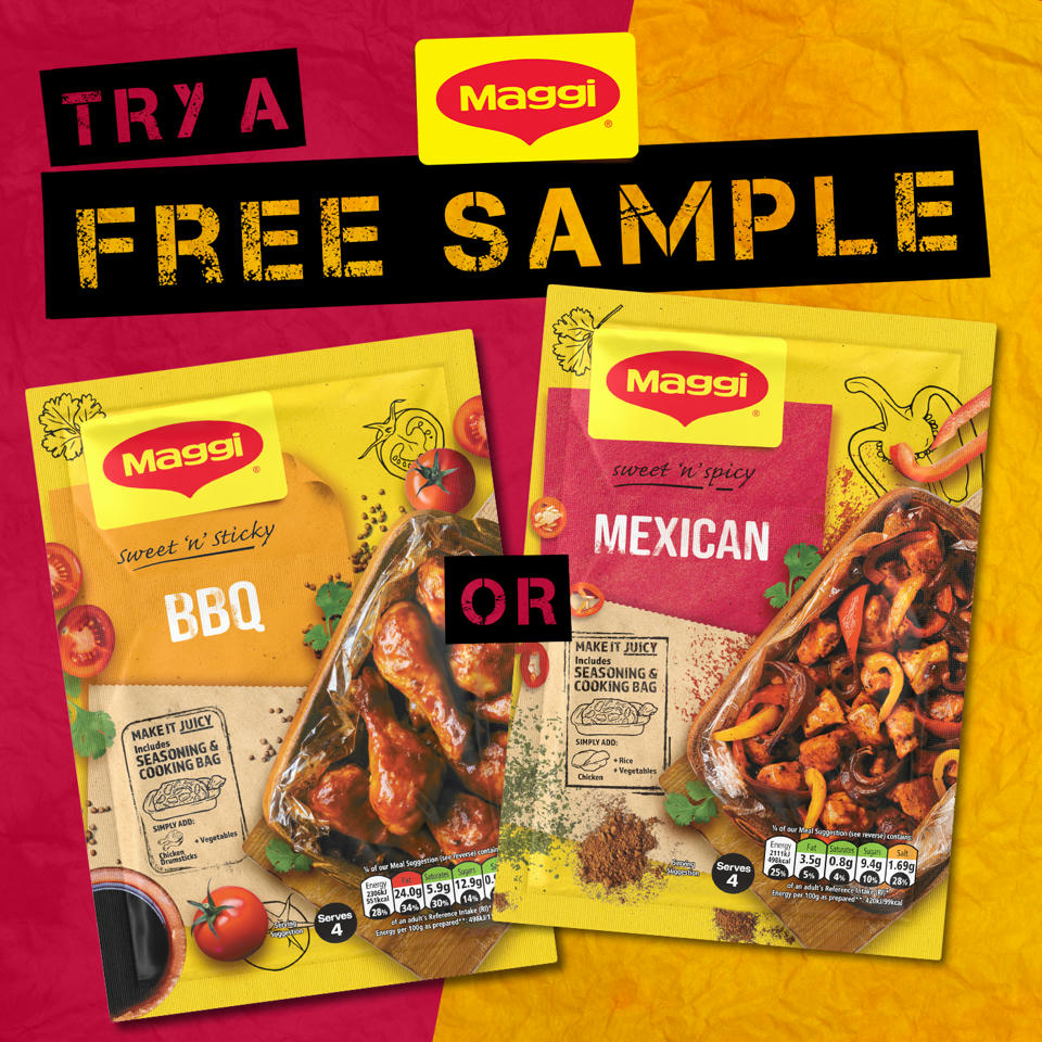 Free Maggi Juicy Sweet & Sticky BBQ Chicken Recipe Mix and Maggi Juicy Sweet & Spicy Mexican Chicken Recipe Mix